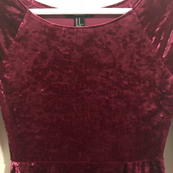 Forever 21 scoop neck crushed velvet skater dress - Picture 5 of 9